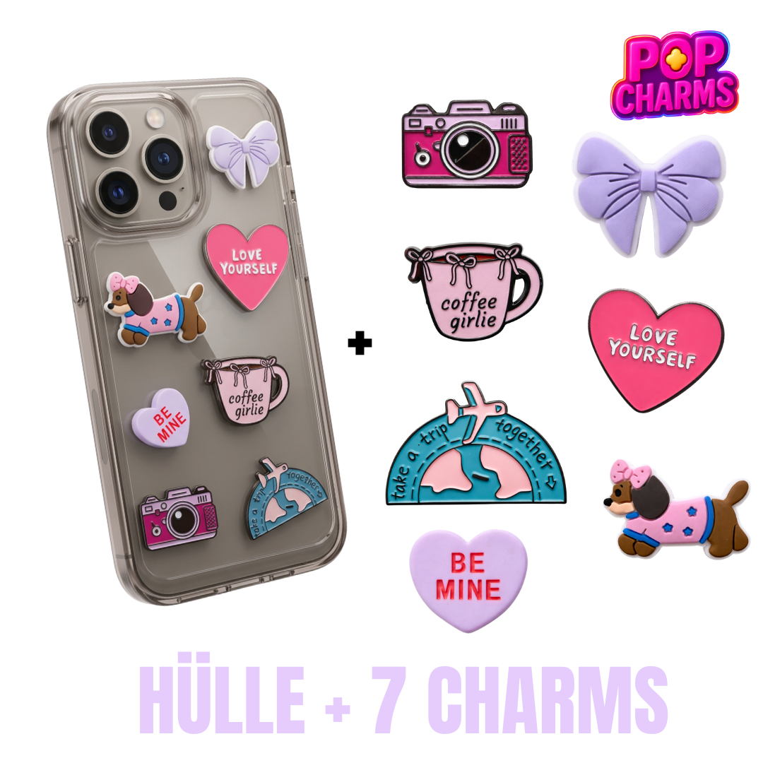 Pop Charms™ Coffee Girl Bundle (7 Charms + iPhone Hülle)