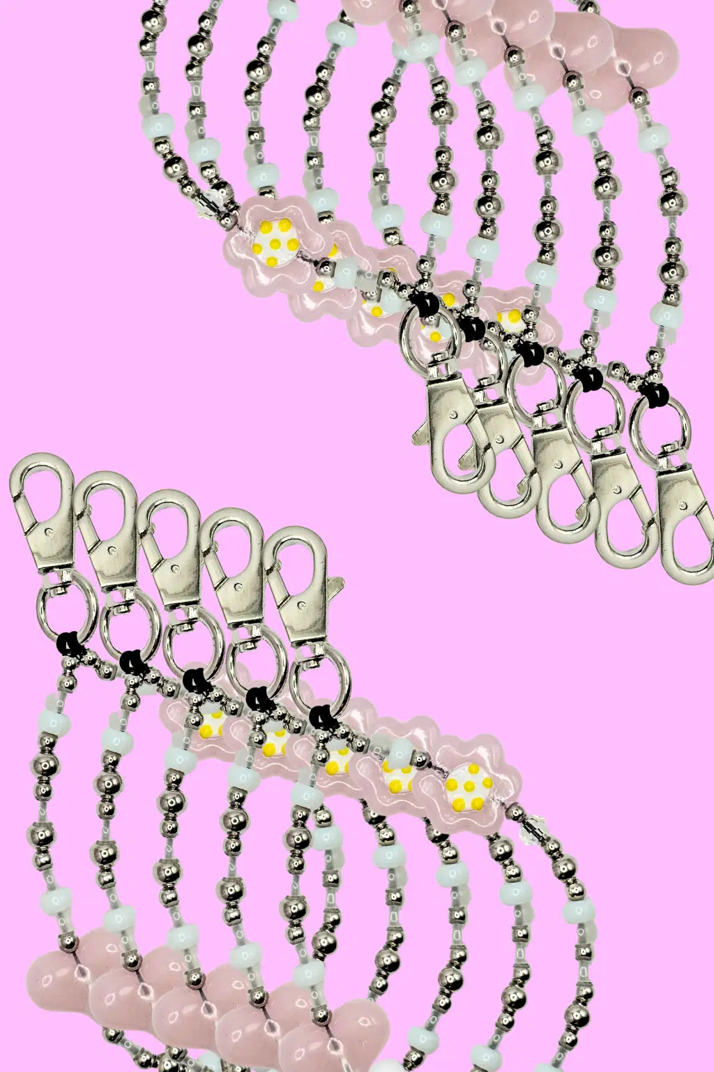Flowerheart mobile phone chain