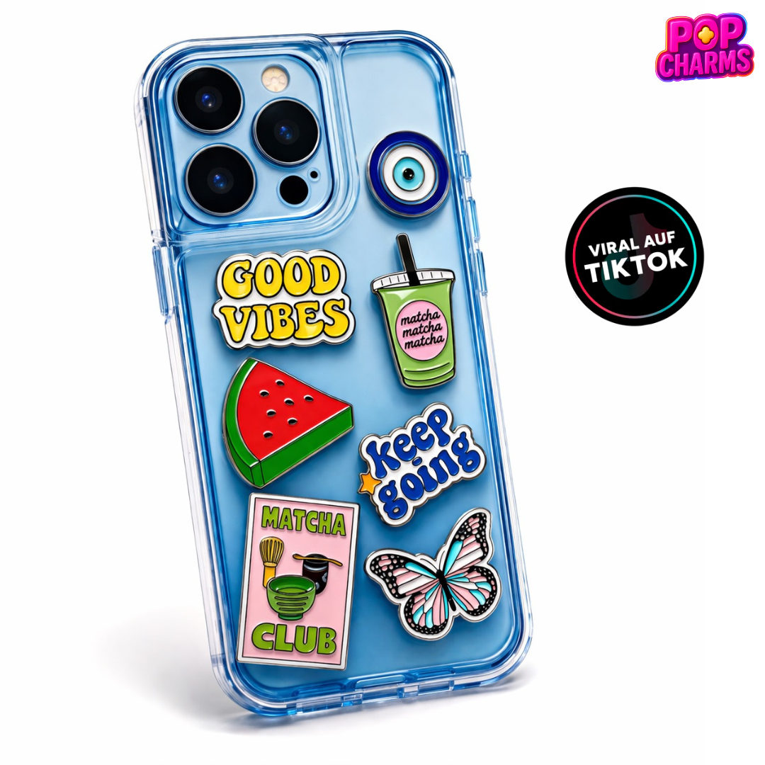 Pop Charms™ Matcha Girl Bundle (7 Charms + iPhone Hülle)