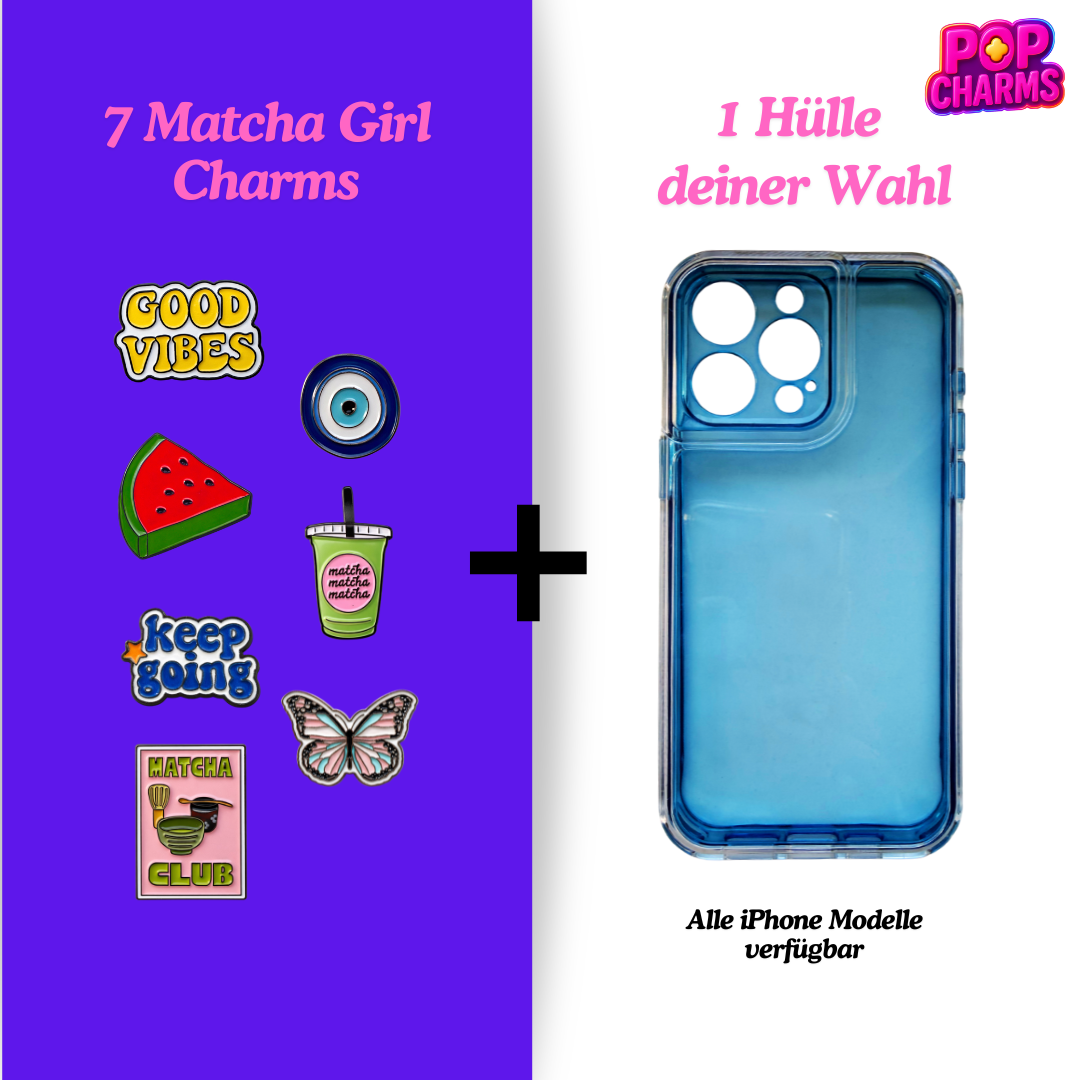 Pop Charms™ Matcha Girl Bundle (7 Charms + iPhone Hülle)